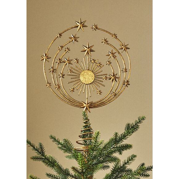 Anthropologie Hedy Tree Topper Stars Gold Foil Christmas Holiday - Picture 1 of 6